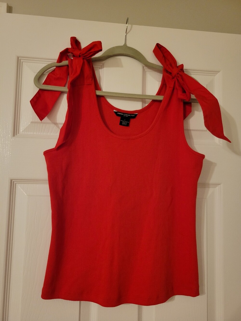Womens Size Large Red Tie-Shoulder Tank Top